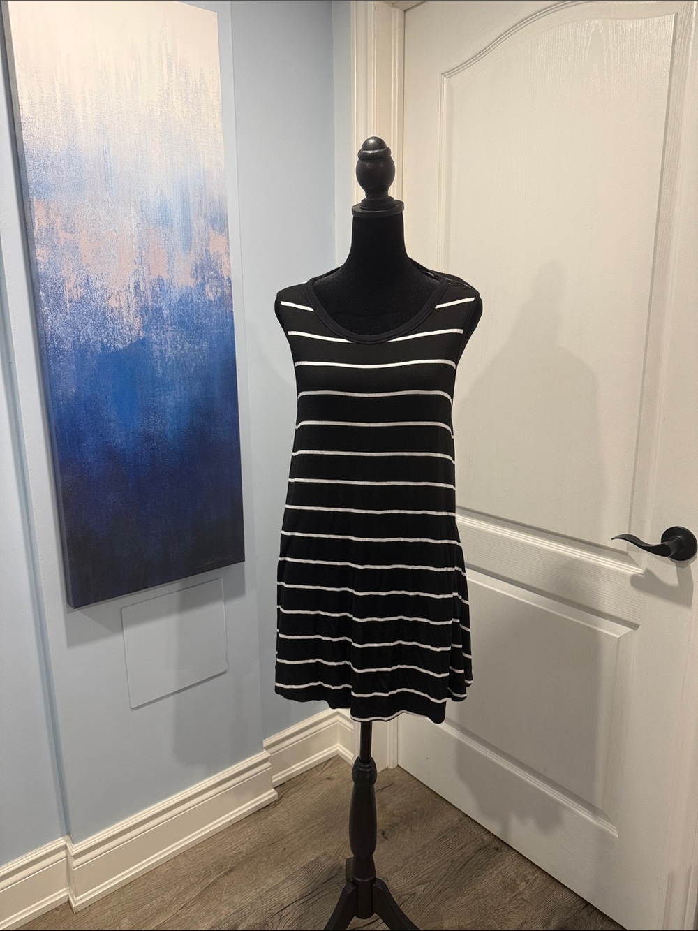 5 for 10$❗️Acemi Black and White Striped Sleeveless Tunic